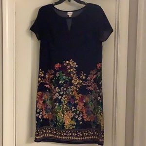 Navy floral knee length dress
